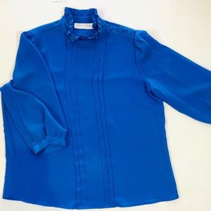 Chaus Woman/plus size blue 3/4 sleeve blouse/tops
